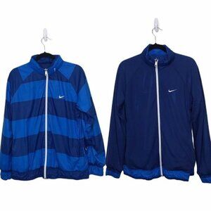 Nike Blue Reversible Jacket With Packable Hood